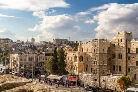View of Jerusalem from the Old City Wall, Israel Stock Photos