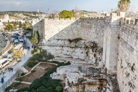View of Jerusalem from the Old City Wall, Israel Stock Photos