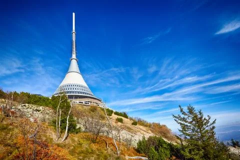 View on Jested tower ,Liberec, Czech Republic Stock Photos
