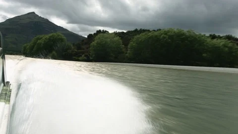 View from Jet-boat on River Stock Footage 82676782