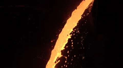 View jet of molten iron Stock Footage 56855576