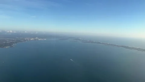 View from a jet over water Stock Footage 241287254