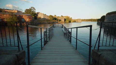 View of jetty in sea Stock Footage 94549522