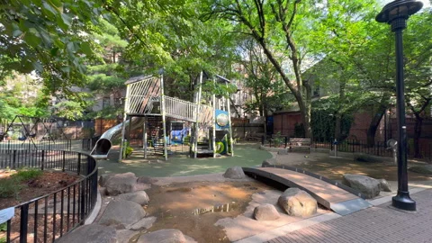 View of Joseph C. Sauer Playground in New York City&amp;#039;s East Village. Stock Footage 344826194