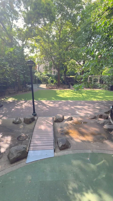 View of Joseph C. Sauer Playground in New York City&amp;#039;s East Village. Stock Footage 344828554