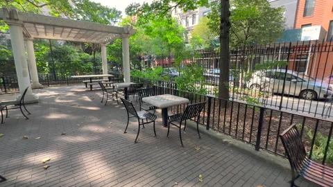 View of Joseph C. Sauer Playground in New York City&amp;#039;s East Village. Stock Footage 344829045