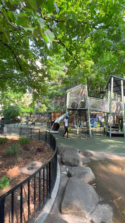 View of Joseph C. Sauer Playground in New York City&amp;#039;s East Village. Stock Footage 344829431