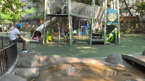 View of Joseph C. Sauer Playground in New York City&amp;#039;s East Village. Stock Footage 344830266
