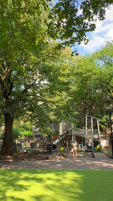 View of Joseph C. Sauer Playground in New York City&amp;#039;s East Village. Stock Footage 344831581