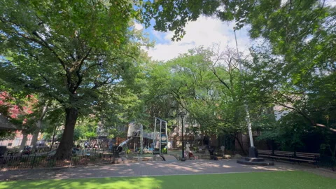 View of Joseph C. Sauer Playground in New York City&amp;#039;s East Village. Stock Footage 344832363