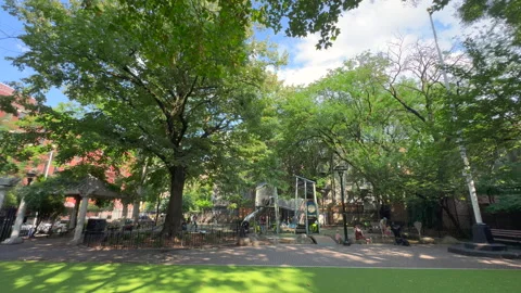 View of Joseph C. Sauer Playground in New York City&amp;#039;s East Village. Stock Footage 344833784