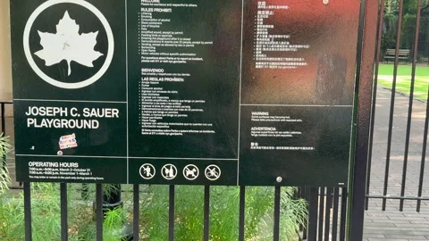 View of Joseph C. Sauer Playground in New York City&amp;#039;s East Village. Stock-Footage 344835228