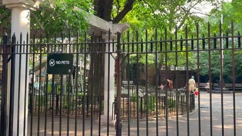 View of Joseph C. Sauer Playground in New York City&amp;#039;s East Village. Stock-Footage 344835471