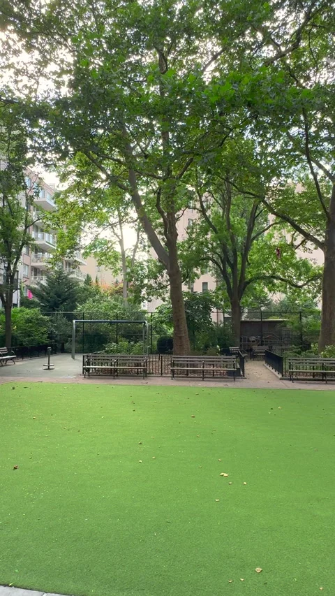View of Joseph C. Sauer Playground in New York City&amp;#039;s East Village. Stock-Footage 345362992