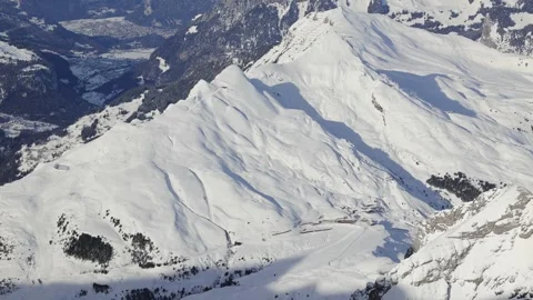 View of the Jungfrau Glacier Alps from Sphinx Observatory Stock Footage 261003266