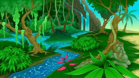 View in the jungle Stock Illustration