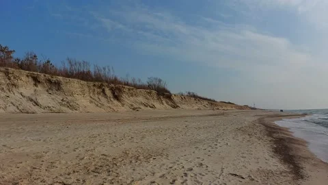 View of Juodkrante (Lithuania) beach in March 库存影片 172056237