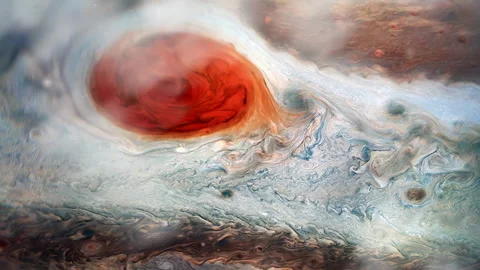 View of Jupiter With Emphasis on Great Red Spot - NASA - 4K Stock Footage 311132102