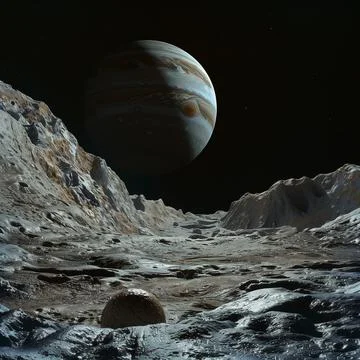 View of Jupiter from Europe Stock Illustration
