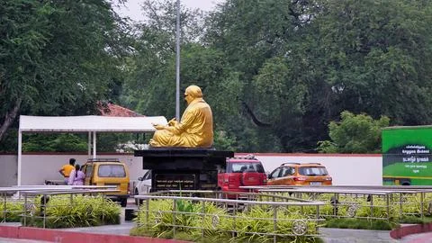 View of Kalaignar Centenary Library with state of art great architecture. Stock Photos