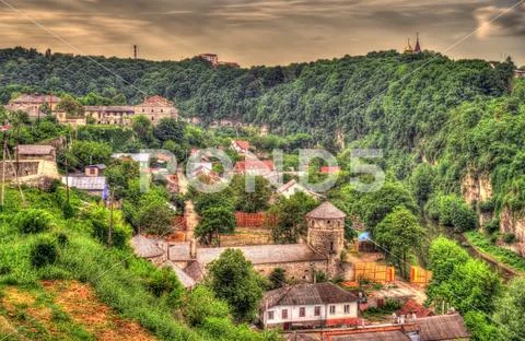 View of Kamianets-Podilskyi city - Ukraine Stock Photos