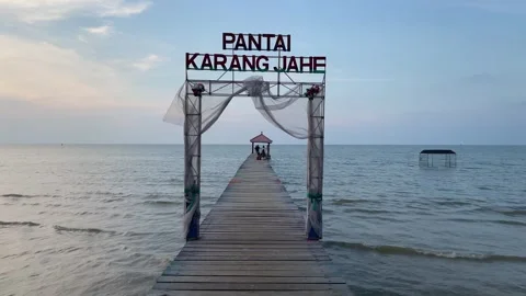 View of Karang Jahe beach, Central Java Stock Footage 262327063