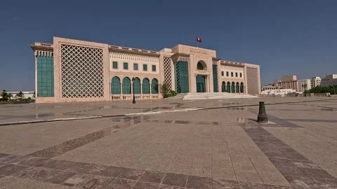 View of Kasbah Square and the City Hall in Tunis Stock Footage 314340297