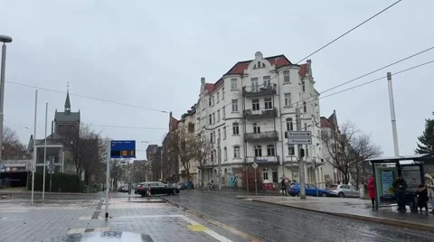 View of Kassel City in Winter Stock Footage 256655883