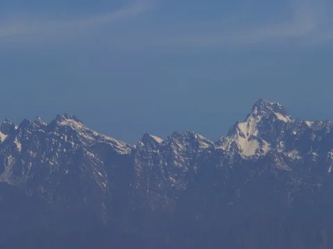 View of the Kathmandu Valley and Himalayan Mountain range in Nagarkot, Nepal Stock Footage 72988950