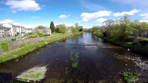 View of Kendal and river Kent Stock Footage 77865151