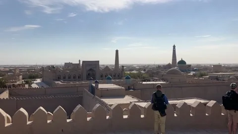 View of Khiva from rooftop, Samarkand Stock Footage 220723741
