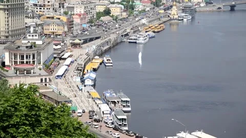 View of the Kiev River Station Stock Footage 103587176