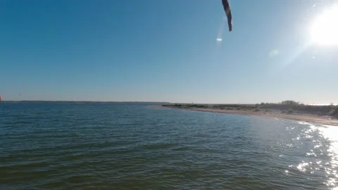 View of the Kinburn Spit through a hole in the side of an old abandoned bar.. Stock Footage 273985022