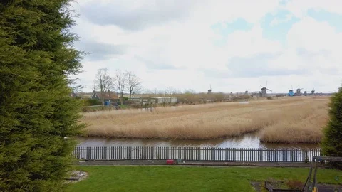 View on the kinderdijk windmills from a distance 動画素材 104779324