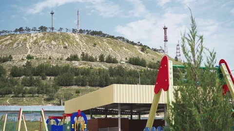 View from the kindergarten on a big mountain Stock Footage 109297216