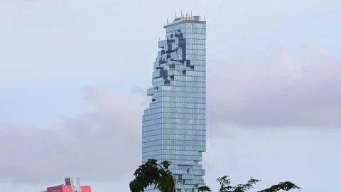 View of King Power Mahanakhon (formerly MahaNakhon) building. Stock Footage 283301157