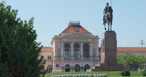View of King Tomislav Square in Zagreb, Croatia Stock-Footage 203105579