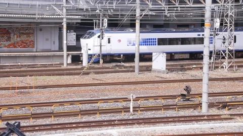 View from the Kintetsu Line Train as it Pulls into Kyoto Station (1) Stock Footage 95913401
