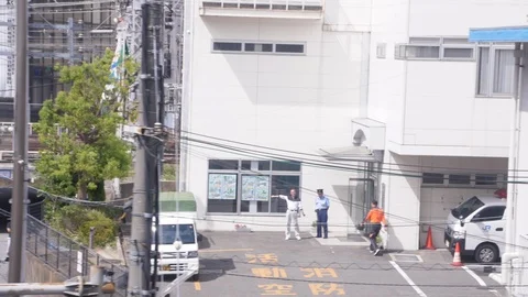 View from the Kintetsu Line Train as it Pulls into Kyoto Station (2) Stock Footage 95913535