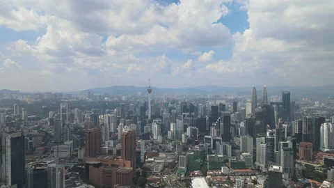 View of KL Tower, KLCC and Warisan Merdeka Tower Stock Footage 148620856