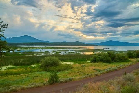 View of Klamath Lake from Eagle Ridge County Park, Oregon. Stock Photos