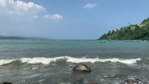 View of klatak beach during the day Stock Footage 240062768