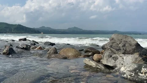 View of klatak beach during the day Stock Footage 240064066