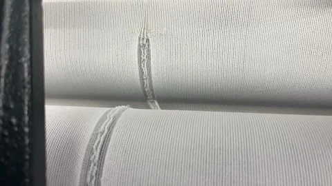A view of knitting defects on fabric due to thread breakage Stock Footage 312166590
