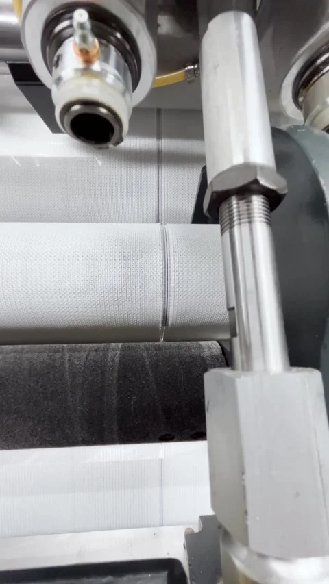 A view of knitting defects on the fabric of a thread break Stock Footage 274148679