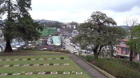 View of Kohima town, from world war symmetry, Nagaland, north-east India 스톡 동영상 38039058