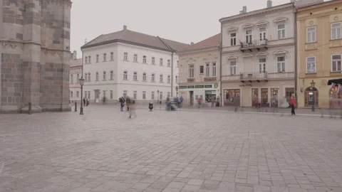View of Kosice in Slovakia - Time Lapse 库存影片 122048782