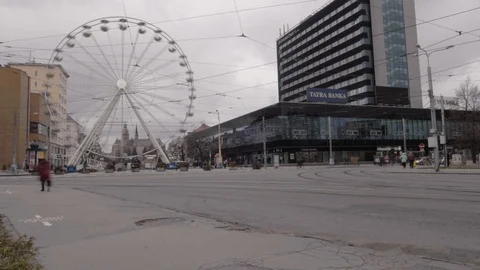 View of Kosice in Slovakia - Time Lapse 库存影片 122050363