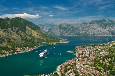 View on Kotor bay Stock Photos