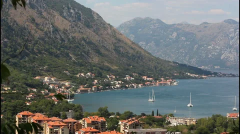 View of Kotor, pan right Stock Footage 32888623